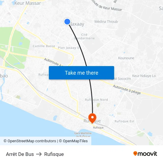 Arrêt De Bus to Rufisque map