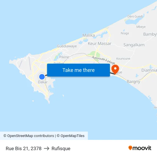 Rue Bis 21, 2378 to Rufisque map