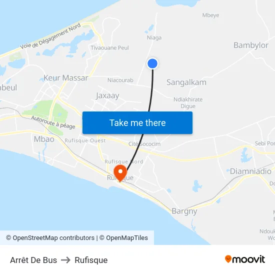 Arrêt De Bus to Rufisque map