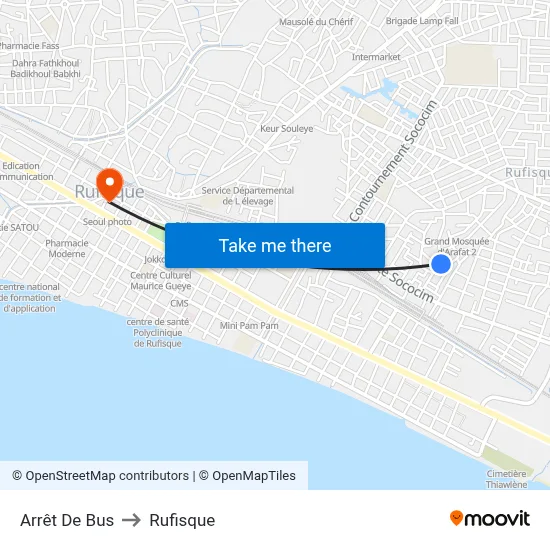 Arrêt De Bus to Rufisque map