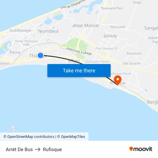 Arrêt De Bus to Rufisque map