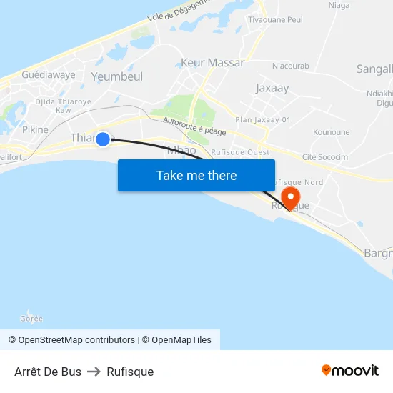 Arrêt De Bus to Rufisque map