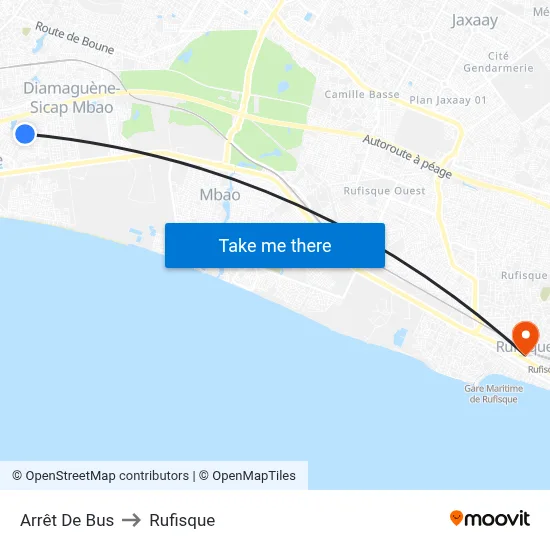 Arrêt De Bus to Rufisque map
