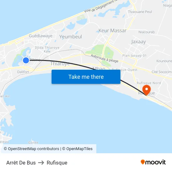 Arrêt De Bus to Rufisque map