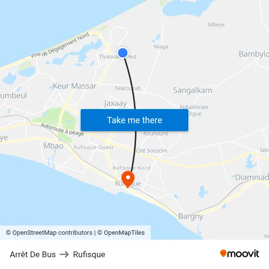Arrêt De Bus to Rufisque map