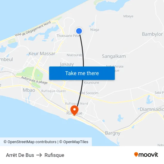 Arrêt De Bus to Rufisque map