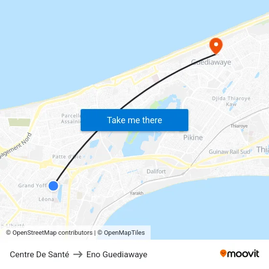 Centre De Santé to Eno Guediawaye map