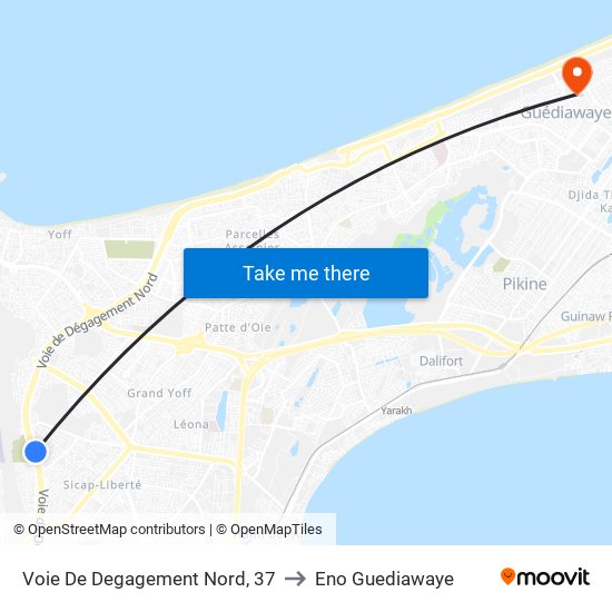 Voie De Degagement Nord, 37 to Eno Guediawaye map