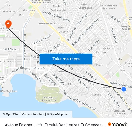 Avenue Faidherbe, 31 to Faculté Des Lettres Et Sciences Humaines map