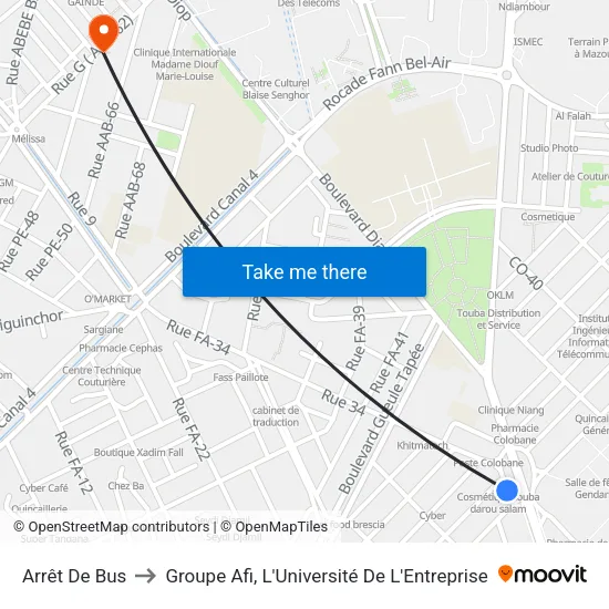Arrêt De Bus to Groupe Afi, L'Université De L'Entreprise map
