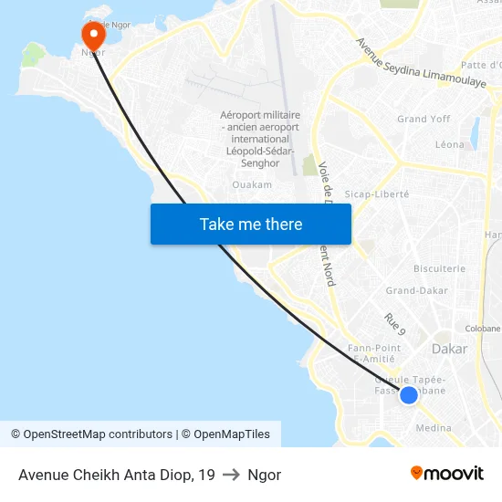 Avenue Cheikh Anta Diop, 19 to Ngor map