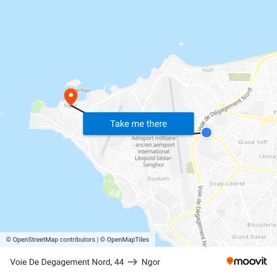 Voie De Degagement Nord, 44 to Ngor map