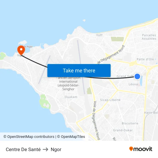 Centre De Santé to Ngor map
