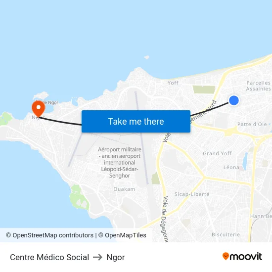 Centre Médico Social to Ngor map