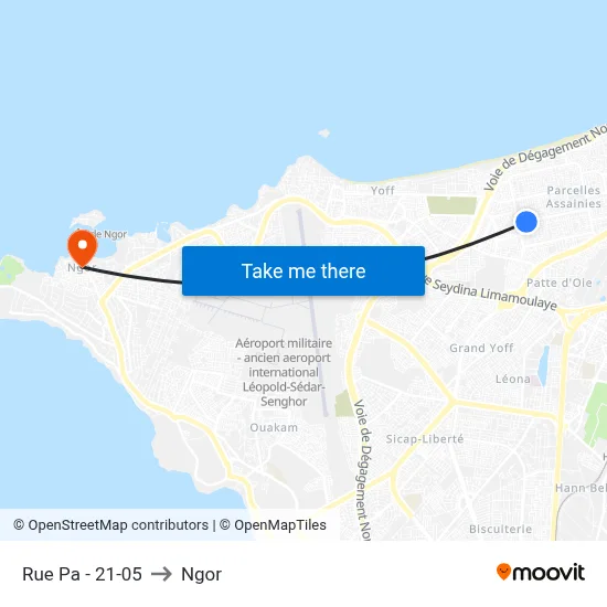 Rue Pa - 21-05 to Ngor map