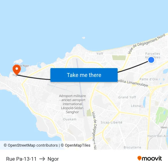 Rue Pa-13-11 to Ngor map