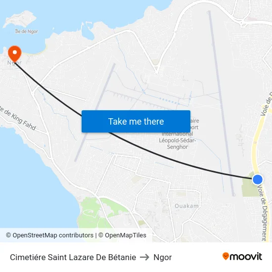 Cimetiére Saint Lazare De Bétanie to Ngor map