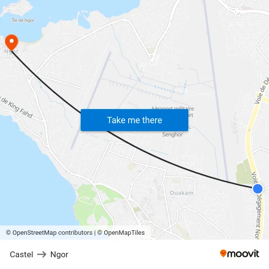 Castel to Ngor map