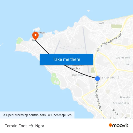Terrain Foot to Ngor map