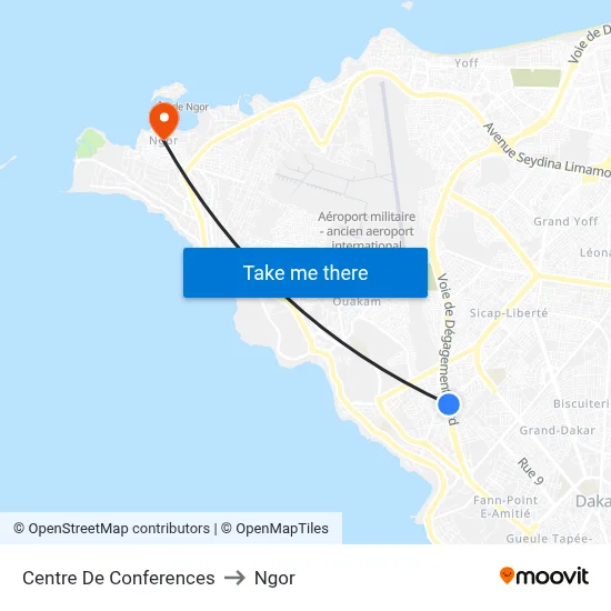 Centre De Conferences to Ngor map