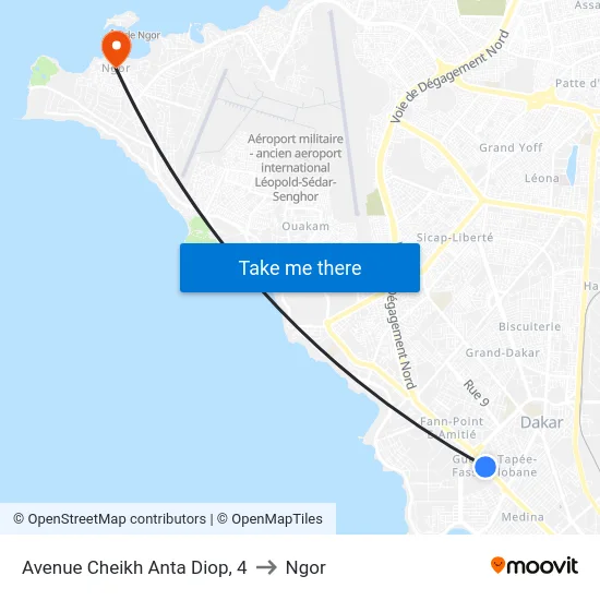 Avenue Cheikh Anta Diop, 4 to Ngor map