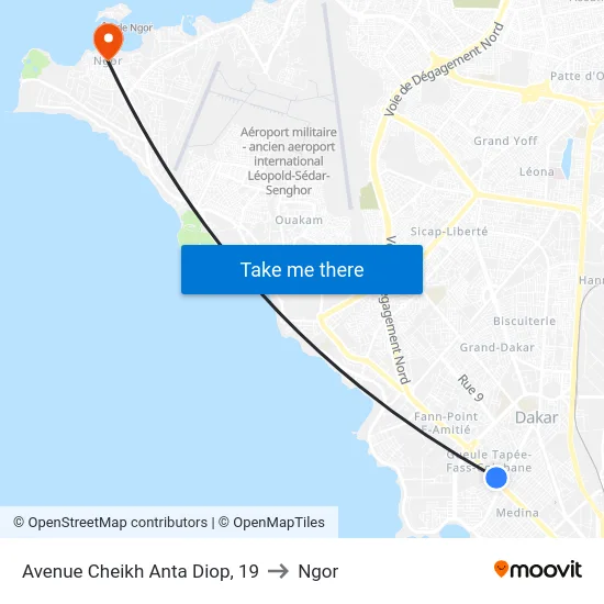 Avenue Cheikh Anta Diop, 19 to Ngor map