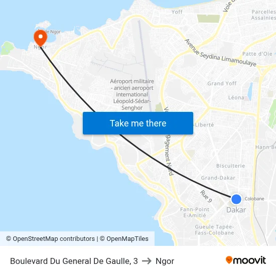 Boulevard Du General De Gaulle, 3 to Ngor map