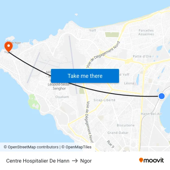 Centre Hospitalier De Hann to Ngor map