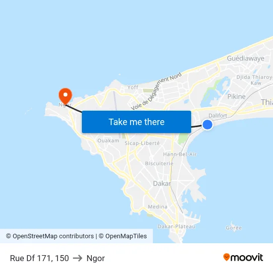 Rue Df 171, 150 to Ngor map