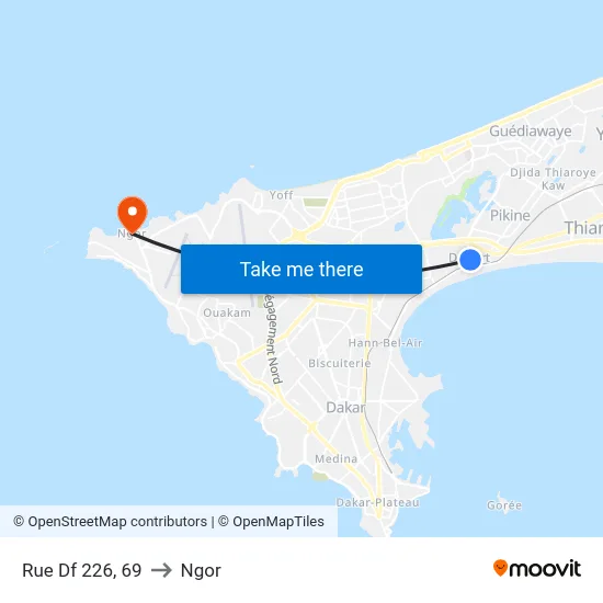 Rue Df 226, 69 to Ngor map