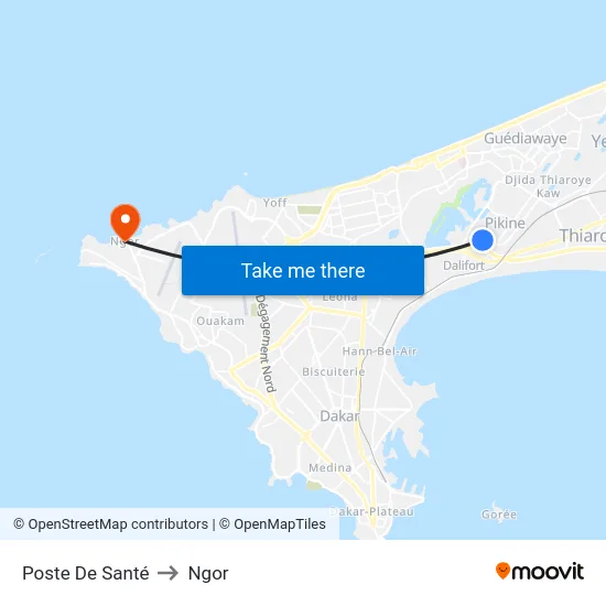Poste De Santé to Ngor map