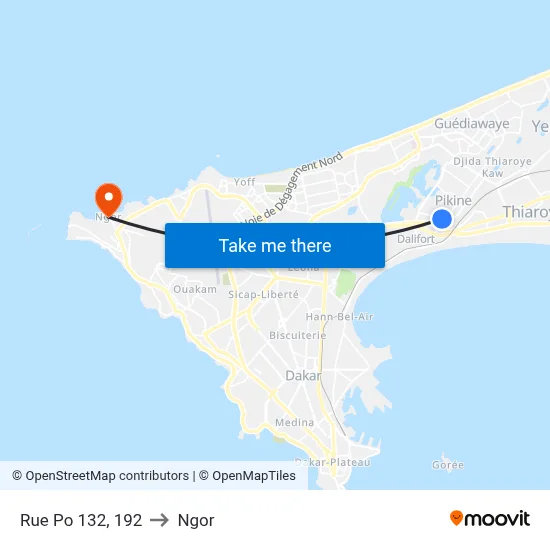 Rue Po 132, 192 to Ngor map