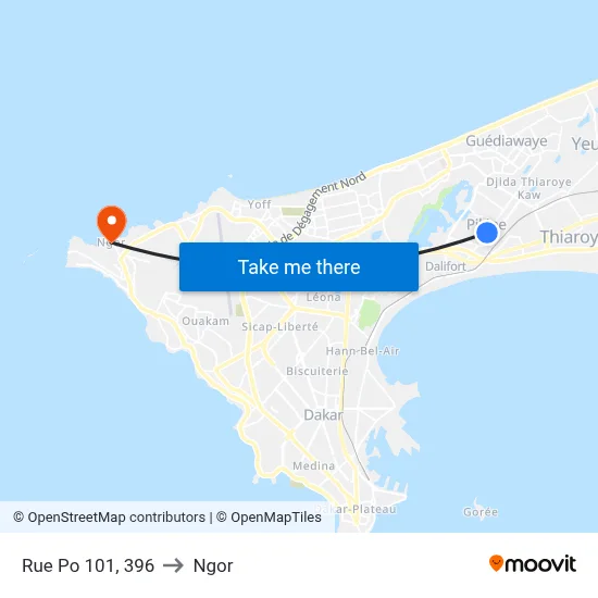 Rue Po 101, 396 to Ngor map