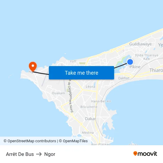 Arrêt De Bus to Ngor map
