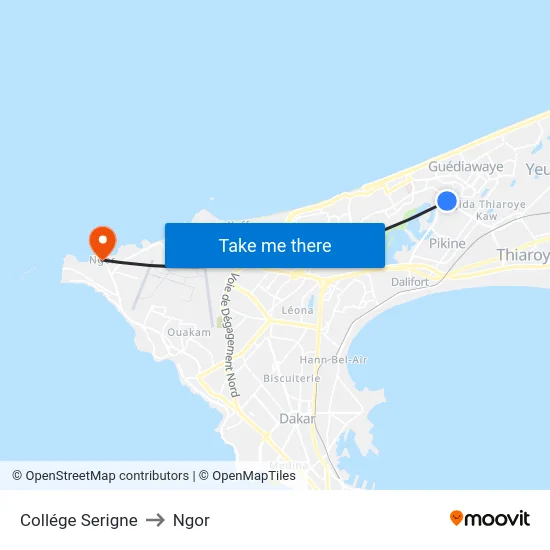 Collége Serigne to Ngor map
