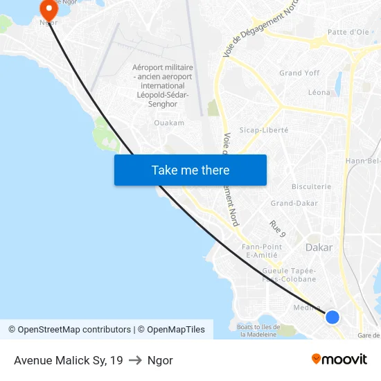 Avenue Malick Sy, 19 to Ngor map