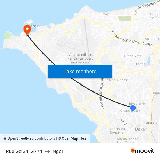 Rue Gd 34, G774 to Ngor map