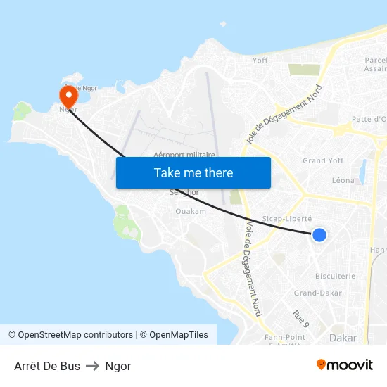 Arrêt De Bus to Ngor map