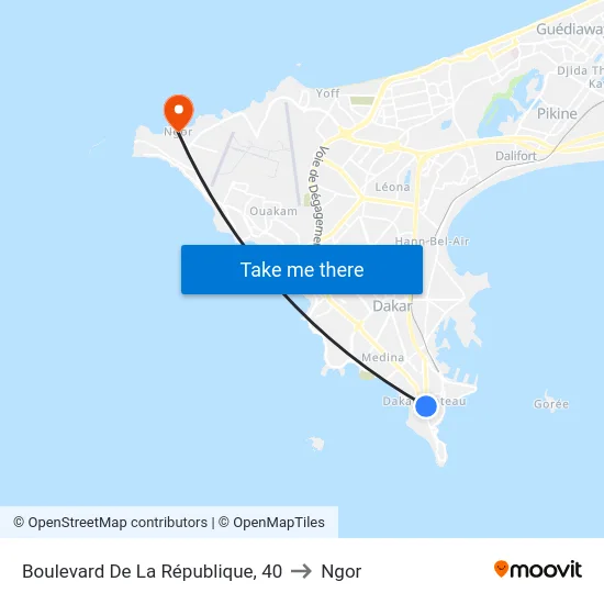 Boulevard De La République, 40 to Ngor map