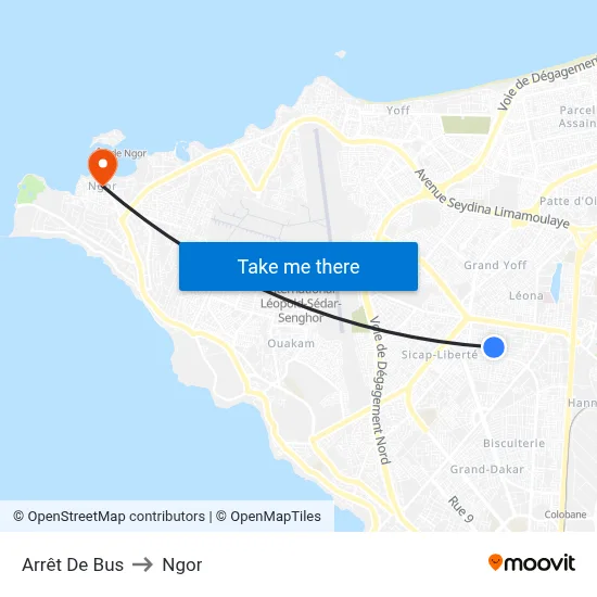 Arrêt De Bus to Ngor map