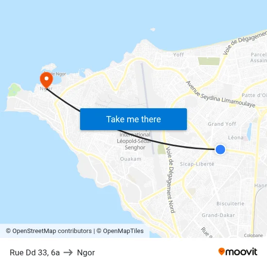 Rue Dd 33, 6a to Ngor map