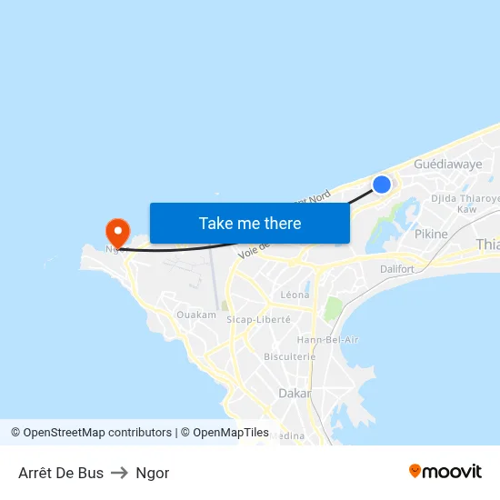 Arrêt De Bus to Ngor map