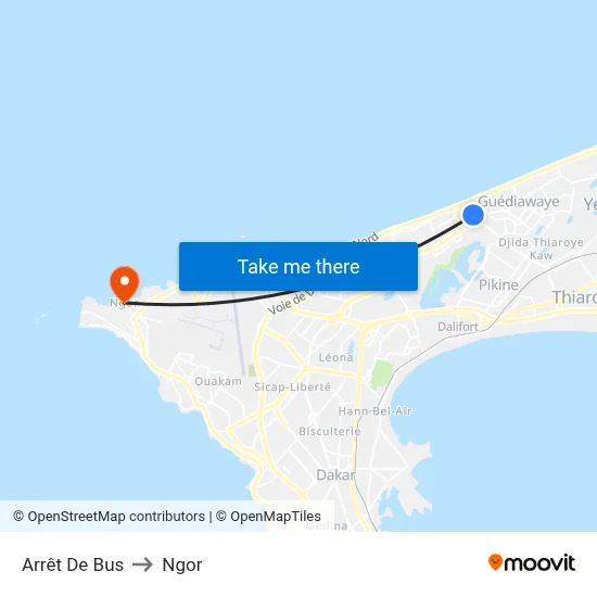 Arrêt De Bus to Ngor map