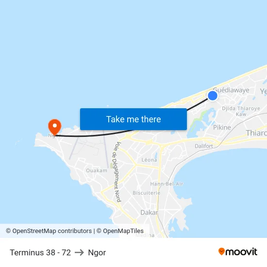 Terminus 38 - 72 to Ngor map