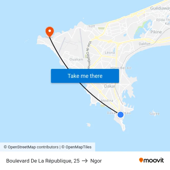 Boulevard De La République, 25 to Ngor map