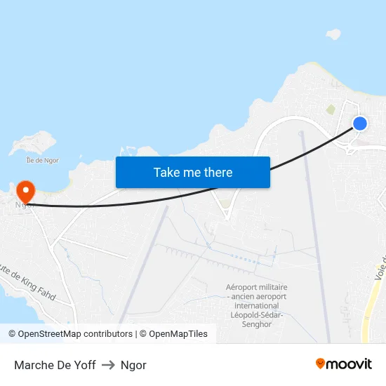 Marche De Yoff to Ngor map
