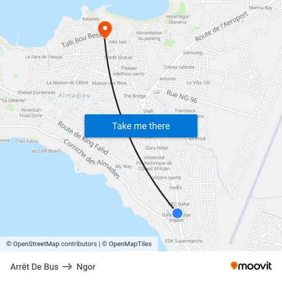 Arrêt De Bus to Ngor map