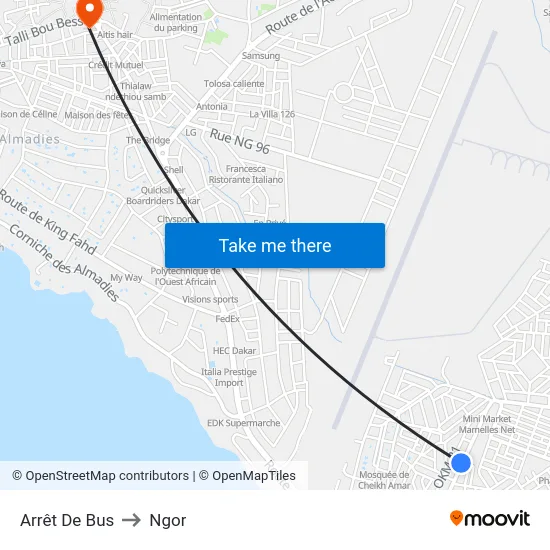 Arrêt De Bus to Ngor map