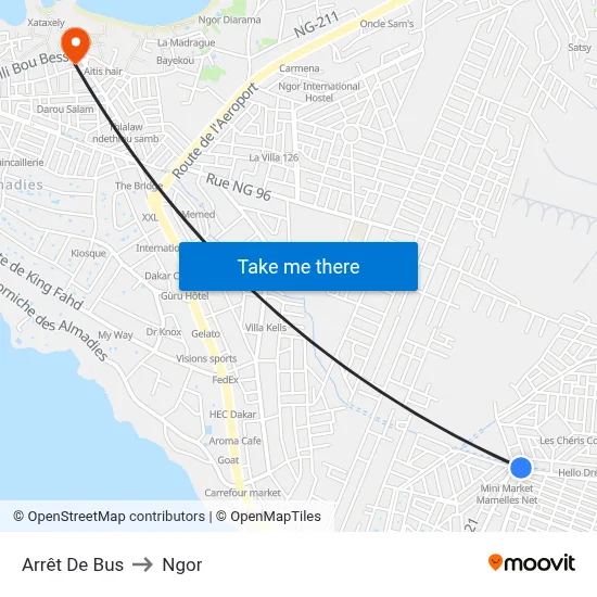 Arrêt De Bus to Ngor map