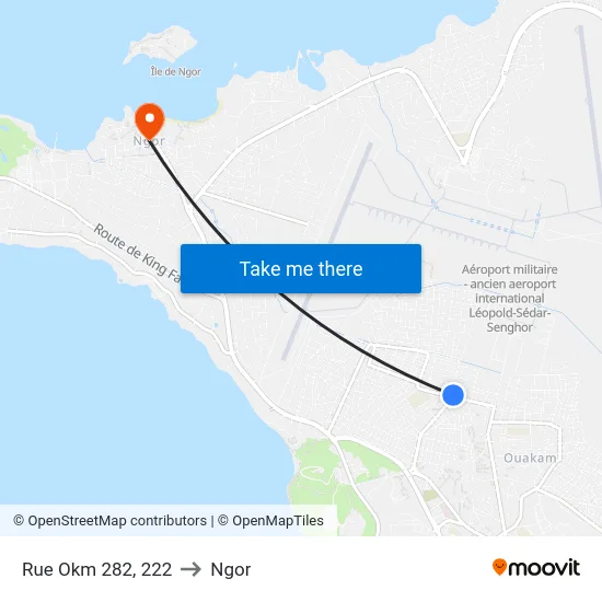 Rue Okm 282, 222 to Ngor map